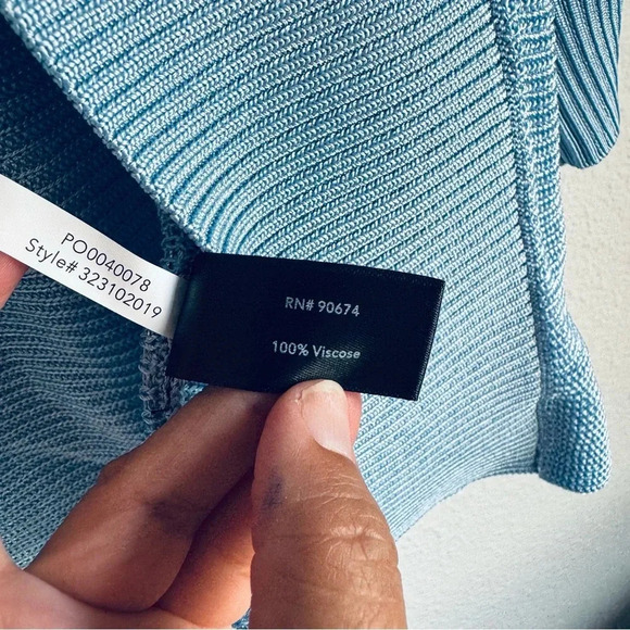 Boston Proper Short Effortless Cardigan Sweater Blue Bell Size Medium - Picture 8 of 9